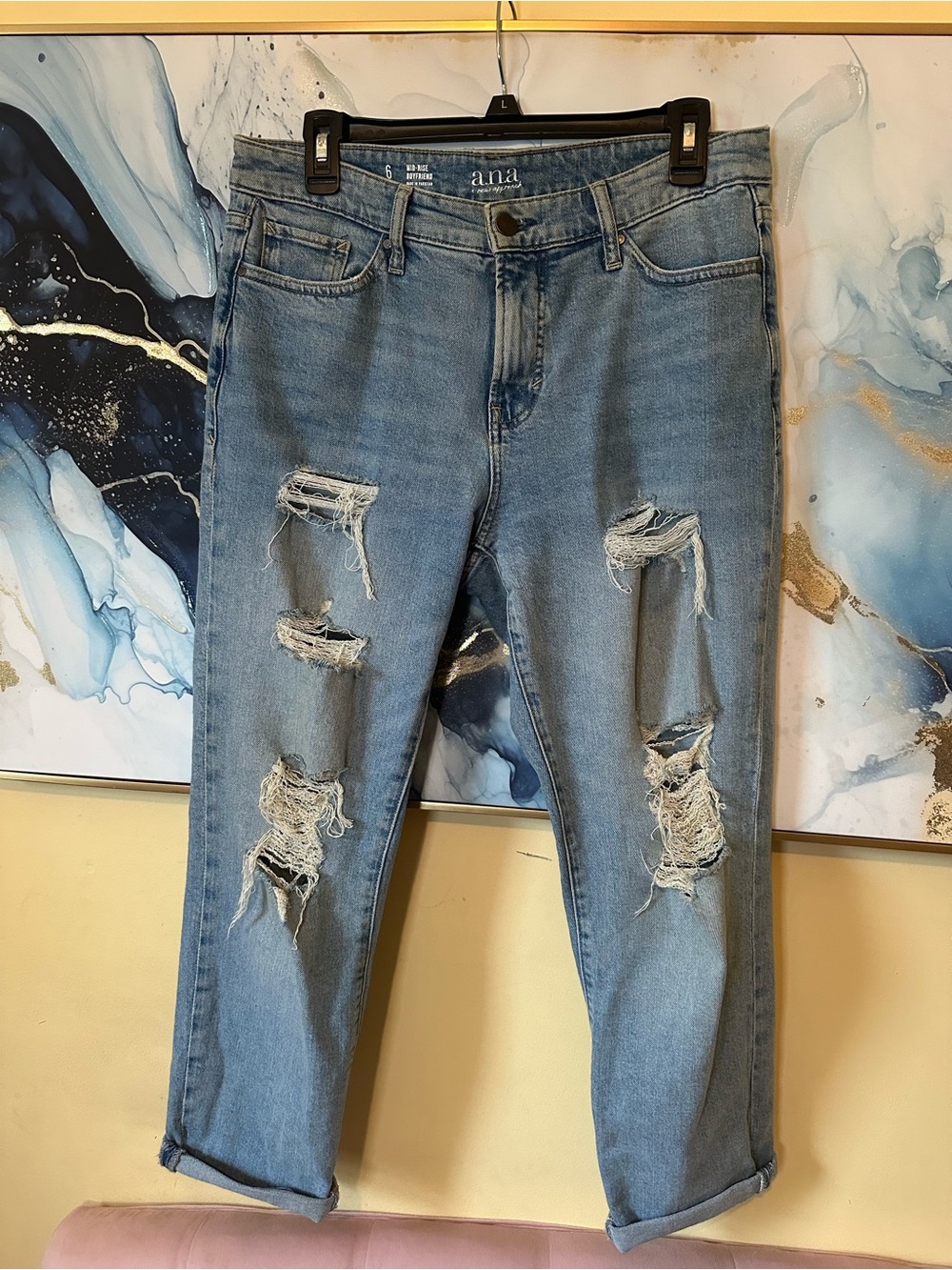 Mid-Rise Boyfriend Jeans